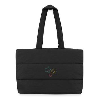 CHRISTMAS. STAR. STARS. CHRISTMAS ISLAND. NEW YEAR'S DAY - Puffer Shopping Bag - black - Front
