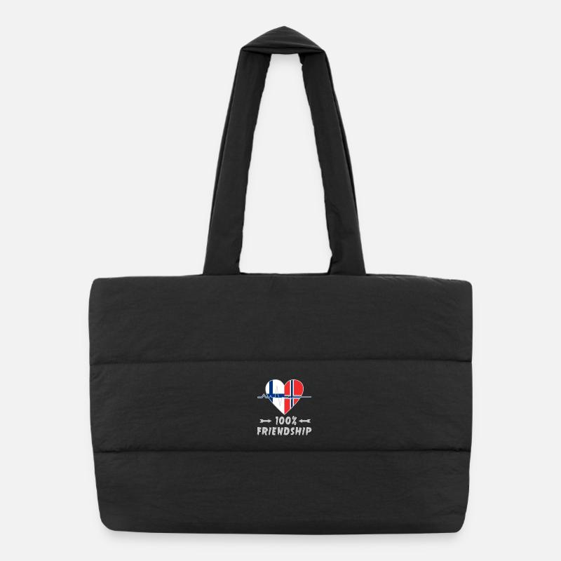 Finland and Norway 100% friendship Puffer Shopping Bag