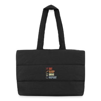 Eat Sleep Drive Repeat - Puffer-Einkaufstasche - Schwarz - Vorne