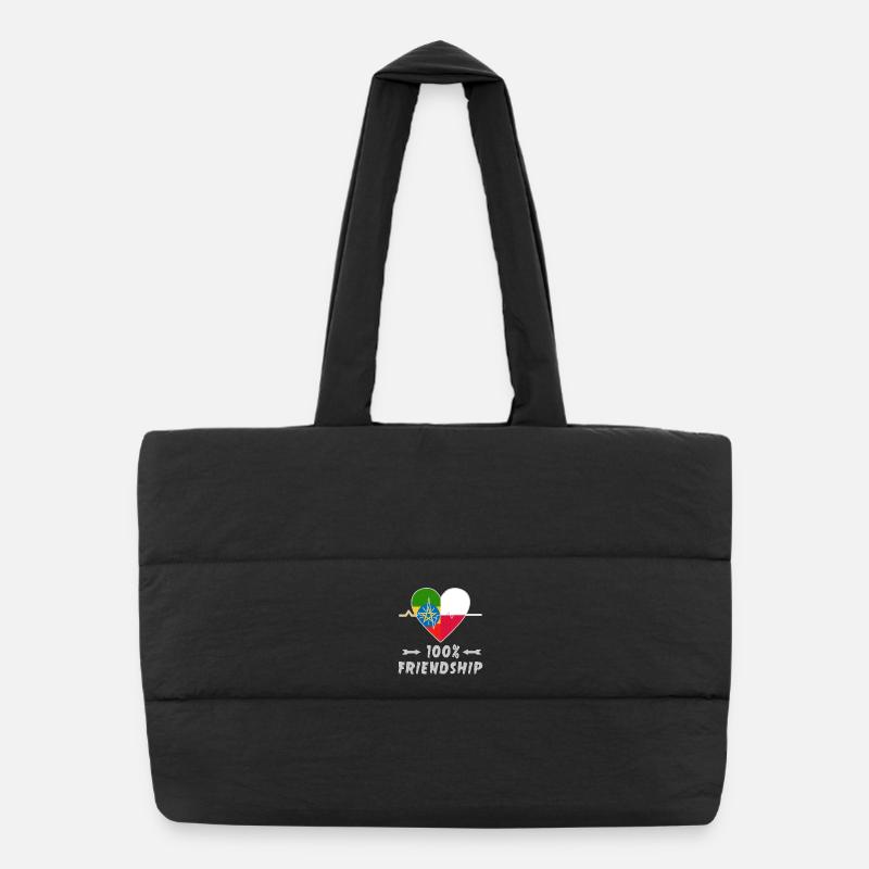Ethiopia and Poland 100% friendship Puffer Shopping Bag