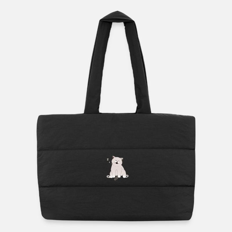 chat endormi Sac shopping matelassé
