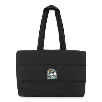 Biber Damm Verdammt witzig Bieber Geschenk - Puffer-Einkaufstasche - Schwarz - Vorne