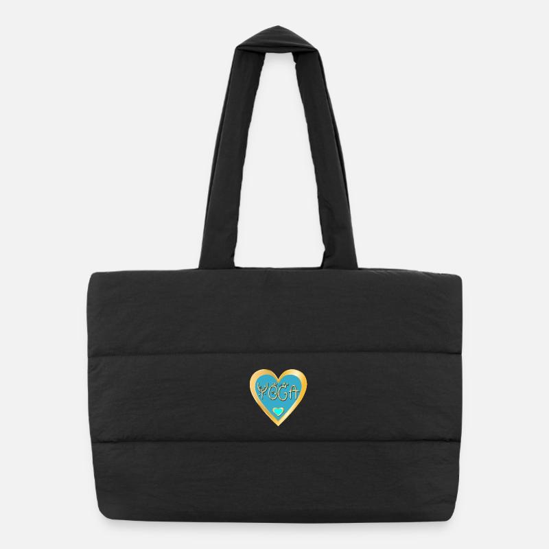 HEART YOGA CROWN Puffer Shopping Bag