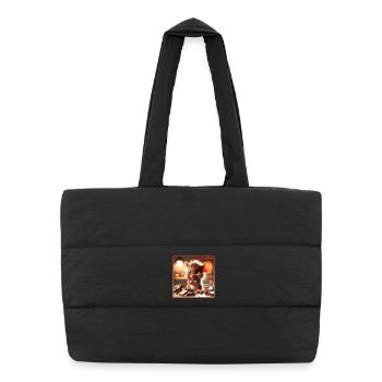 Petite souris en chocolat - Sac shopping matelassé - noir - Devant
