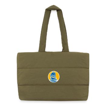 Voilier coucher de soleil minimal - Sac shopping matelassé - safari green - Devant