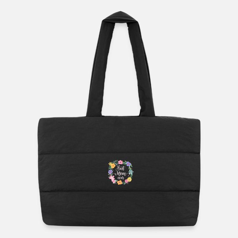 Meilleure maman de tous les temps - Sac shopping matelassé - noir
