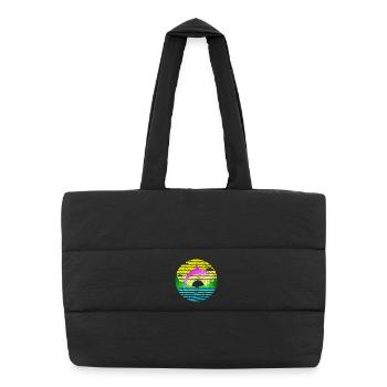 Springender Delfin 2 - Puffer-Einkaufstasche - Schwarz - Vorne