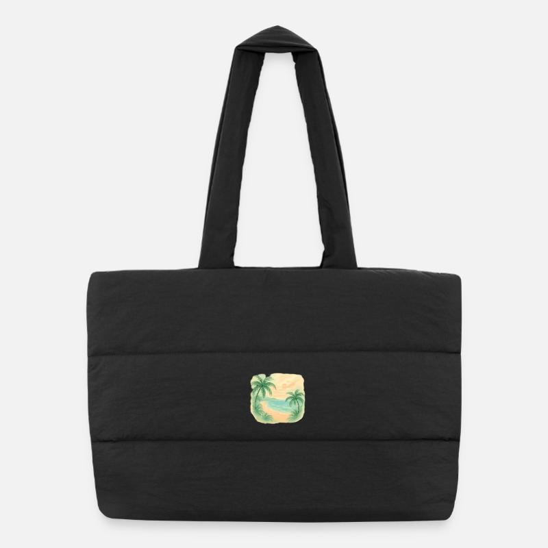 Magie de la plage tropicale Sac shopping matelassé