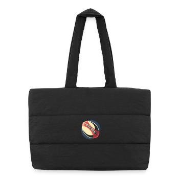 Graphique du ballon de rugby - Sac shopping matelassé - noir - Devant