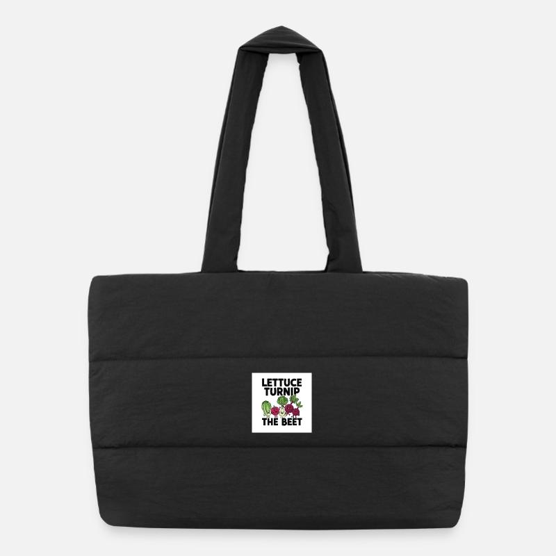 "Lettuce Turnip The Beet" Wortspiel Gemüse-Design Puffer-Einkaufstasche