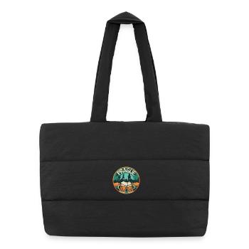 Prag Bier Skyline – Tschechien Souvenir Junggesell - Puffer-Einkaufstasche - Schwarz - Vorne