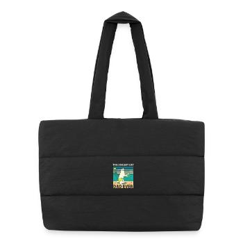 Cool Cat Dad Beach Design - Puffer Shopping Bag - black - Front