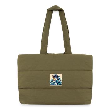seal - Puffer Shopping Bag - safari green - Front