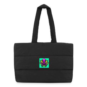 Octopus - Puffer Shopping Bag - black - Front