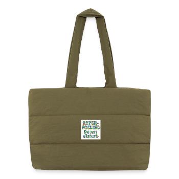 Hyper-focused do not disturb design  - Puffer Shopping Bag - safari green - Front