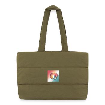Illustration de créativité abstraite - Sac shopping matelassé - safari green - Devant