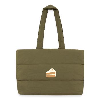 Nusskuchen-Scheiben-Design - Puffer-Einkaufstasche - safari Green - Vorne