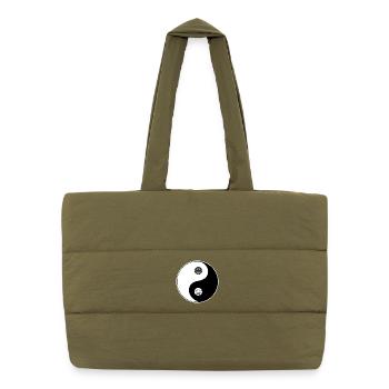 Tao Yin Yang Lotus Motiv - Puffer-Einkaufstasche - safari Green - Vorne