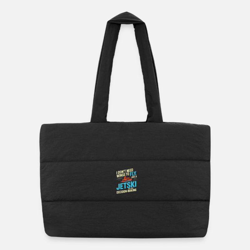 Jetski Rider Funny Decision Making Quote  Puffer Shopping Bag
