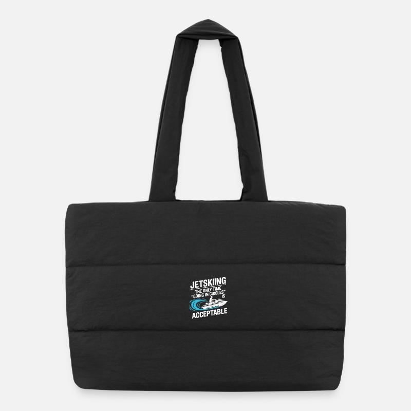Humor Jetski Riding Ocean Splash Design  Puffer Shopping Bag