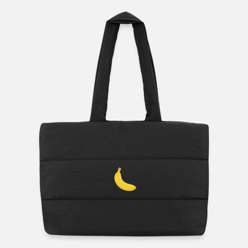 Glitzernde Bananen-Illustration Puffer-Einkaufstasche