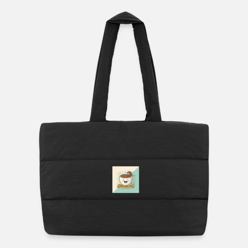 Tasse à café Happy et code Sac shopping matelassé