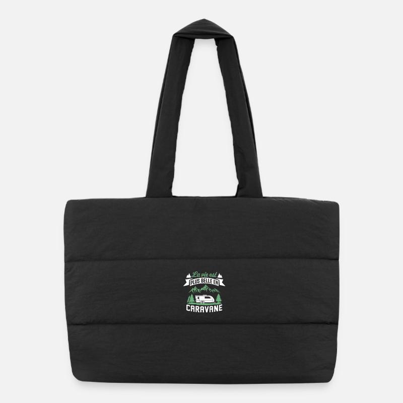 La Vie Est Plus Belle En Caravane   Sac shopping matelassé