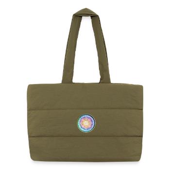 Conception harmonieuse de la méditation mandala - Sac shopping matelassé - safari green - Devant