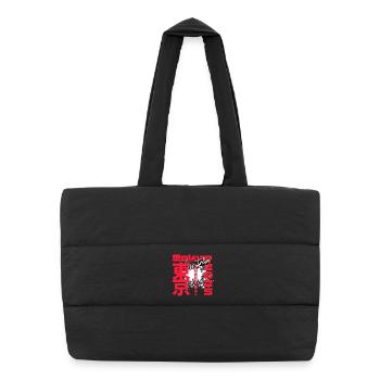Rotes Kanji Graffiti - Puffer-Einkaufstasche - Schwarz - Vorne