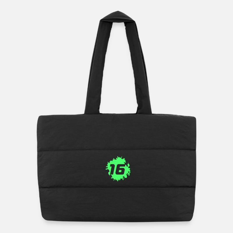 Neon Green Spritz 16 Design Puffer Shopping Bag