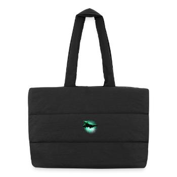 Neon jet in the Green Halo - Puffer Shopping Bag - black - Front