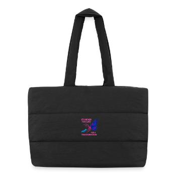 Neon Butterfly – It's Never Too Late - Puffer Shopping Bag - black - Front