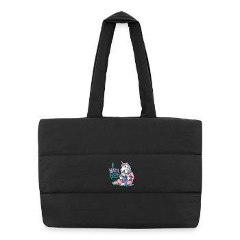 Licorne Café Matin Grouch Drôle Introverti - Sac shopping matelassé - noir - Devant