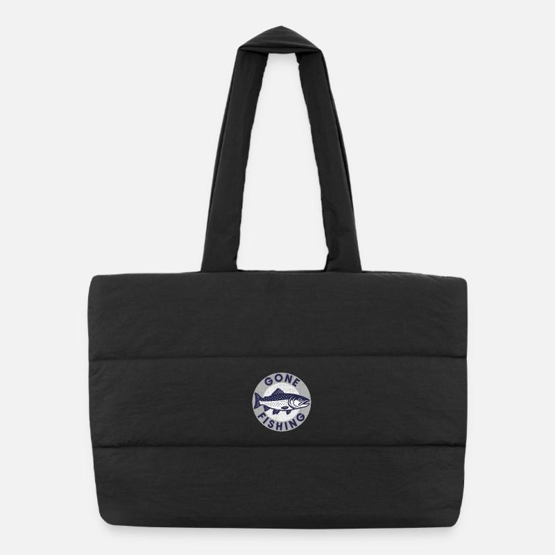 Gone Fishing Puffer Shopping Bag