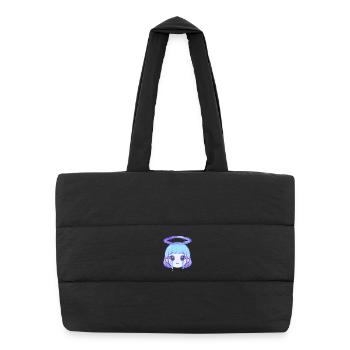 Pixel Halo Crying Girl - Puffer Shopping Bag - black - Front