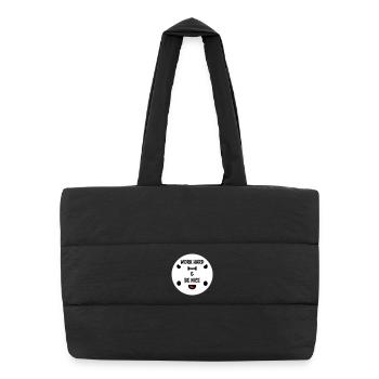 Work Hard Be Nice Motivation Positive Spirit Quote - Puffer Shopping Bag - black - Front