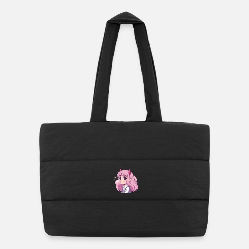 Pink Haired Demon Bubblegum Puffer Shopping Bag