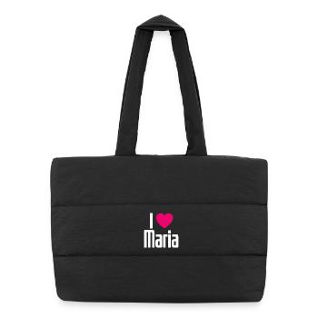 I Love Maria Pink Heart I Love Maria - Puffer Shopping Bag - black - Front