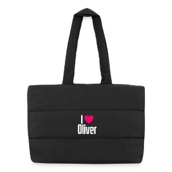 I Love Oliver Pink Heart I Love Oliver - Puffer Shopping Bag - black - Front