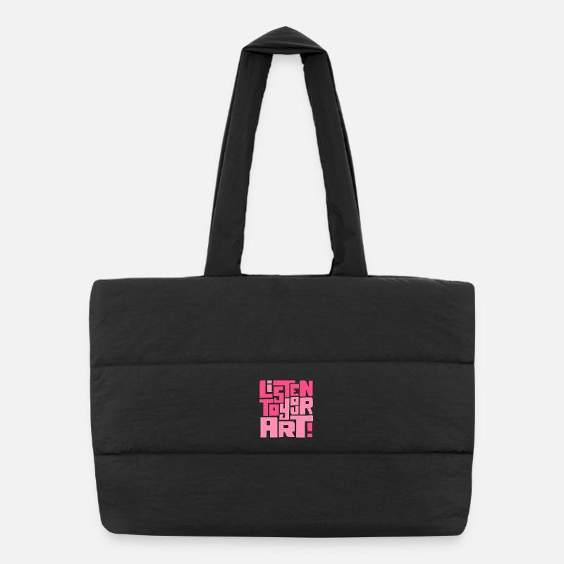 Écoute ton art - Sac shopping matelassé - noir