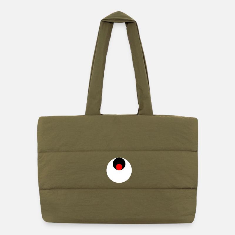 3 cercles, blanc, noir et rouge Sac shopping matelassé