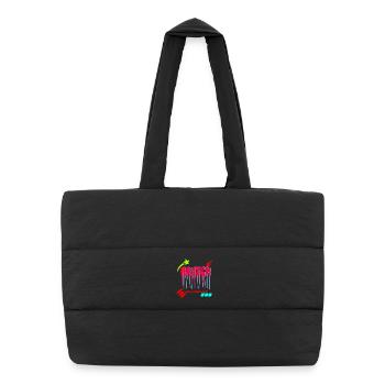 RAUSCH Acid Techno Club - Melting Glitch Typograph - Puffer Shopping Bag - black - Front