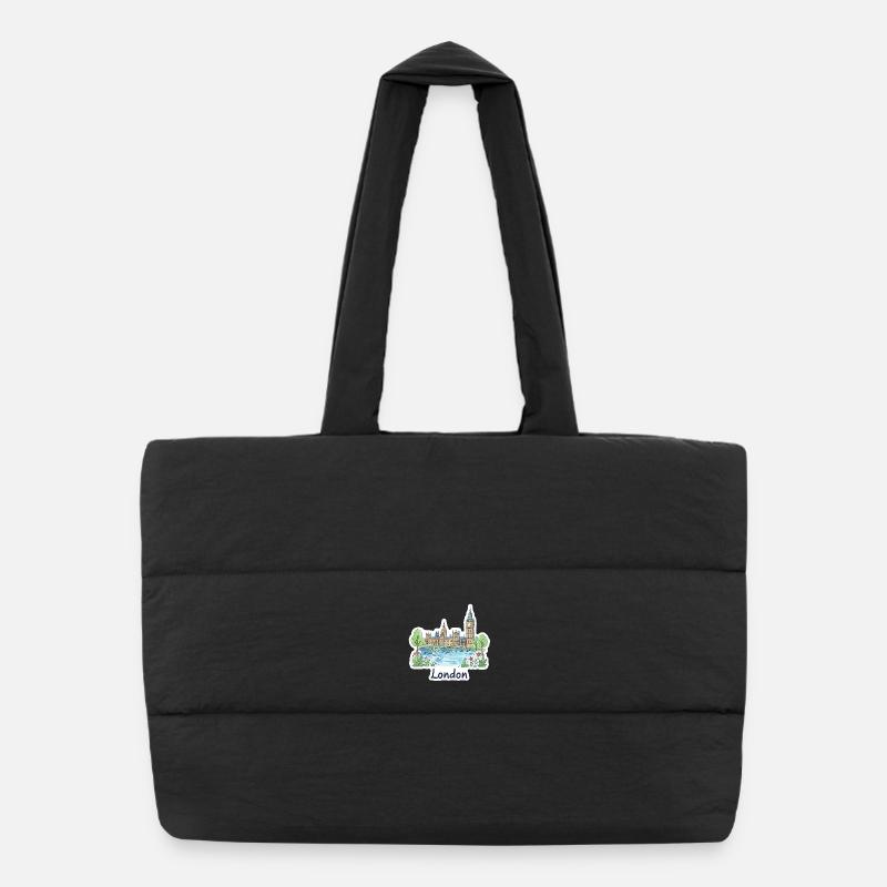 Illustrations du pont parlementaire Big Ben Skyline de Londres Sac shopping matelassé