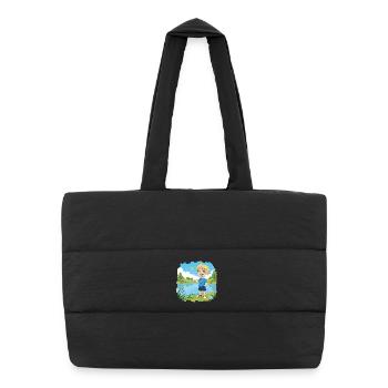 Bouno the Little Adventurer at the Lake - Children's Comic - Puffer Shopping Bag - black - Front