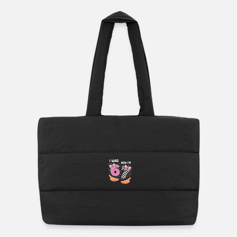 J’avais 6 ans, maintenant j’en ai 7 - sept ans - Sac shopping matelassé - noir