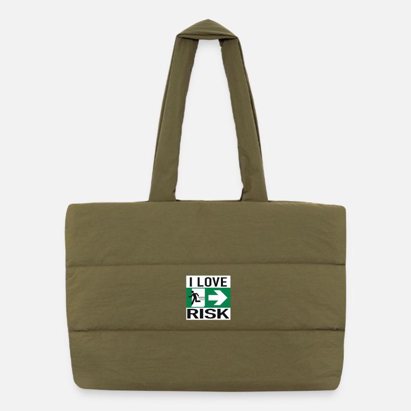 J’adore le signe de risque Sac shopping matelassé