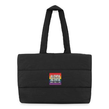 Alerta Alerta Antifascista - Antifa Tee - Puffer-Einkaufstasche - Schwarz - Vorne