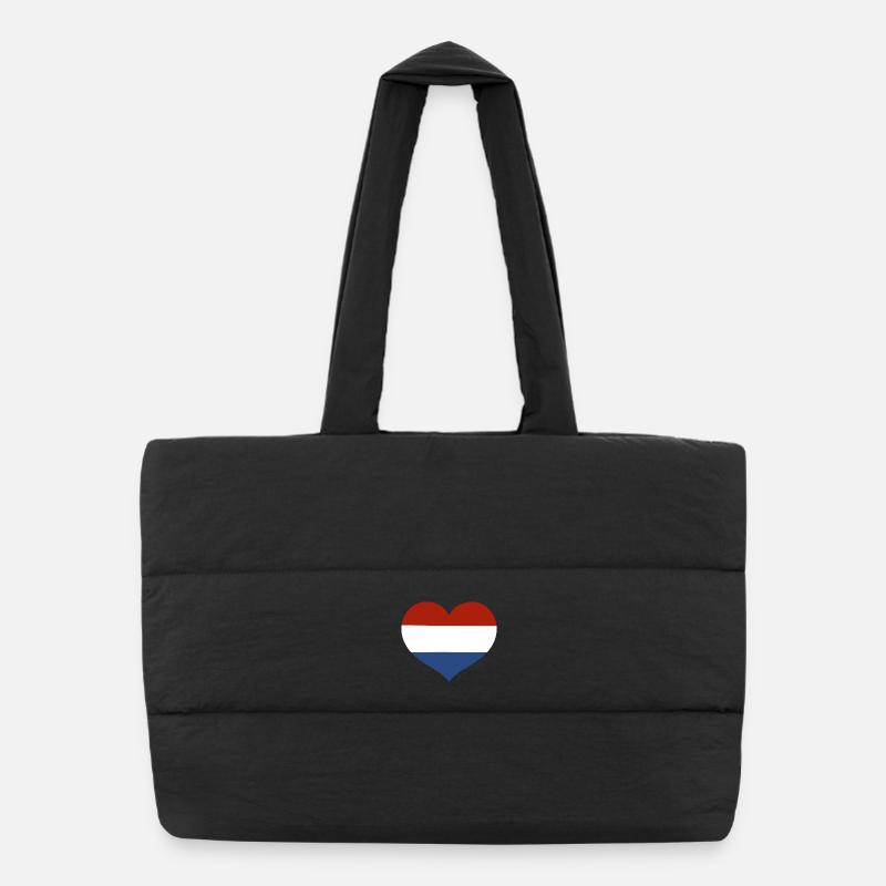 Cœur du drapeau des Pays-Bas Sac shopping matelassé