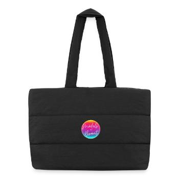Mädels der Braut! Cool Neon Kreis Personalisierbar - Puffer-Einkaufstasche - Schwarz - Vorne