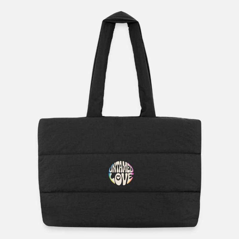 Untamed Love Retro Lettering Puffer Shopping Bag
